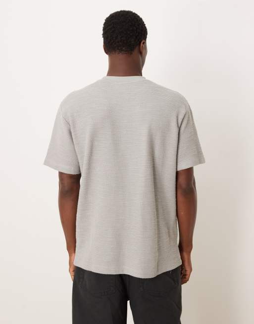 ASOS DESIGN - Ruimvallend T-shirt van zware stof in grijs bouclé , 3 van 5