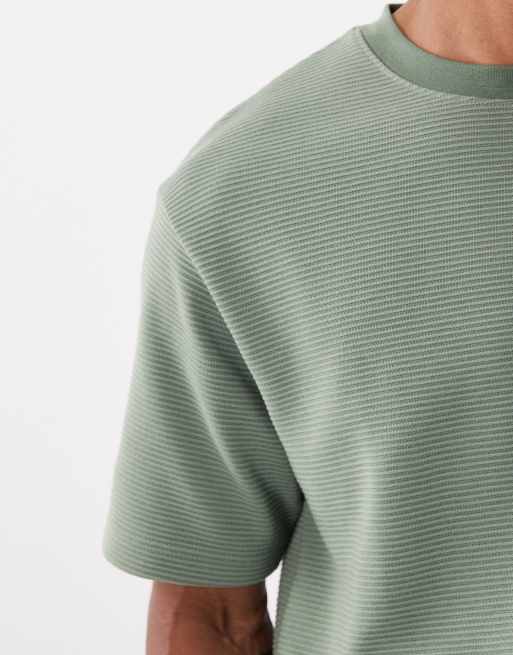 ASOS DESIGN - Ruimvallend T-shirt van zware stof in groen met textuur, 3 van 5