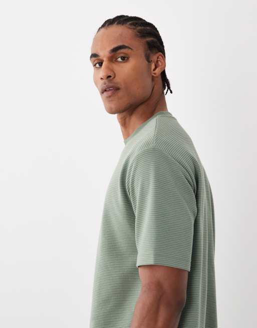 ASOS DESIGN - Ruimvallend T-shirt van zware stof in groen met textuur, 4 van 5