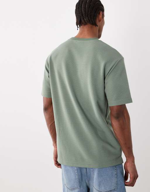 ASOS DESIGN - Ruimvallend T-shirt van zware stof in groen met textuur, 5 van 5