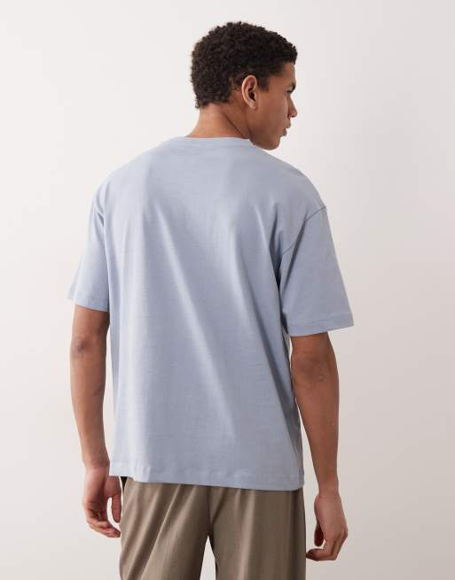 ASOS DESIGN - Ruimvallend T-shirt van zware stof in lichtblauw, 4 van 5