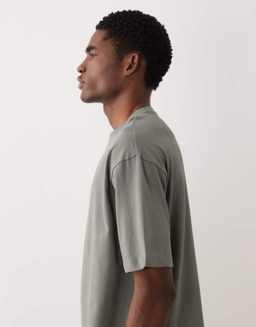 ASOS DESIGN - Ruimvallend T-shirt van zware stof in lichtgroen, 4 van 5