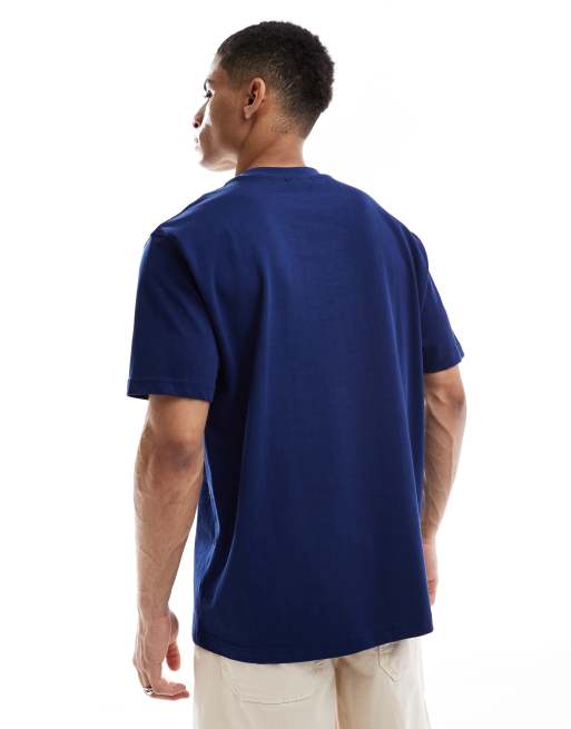ASOS DESIGN - Ruimvallend T-shirt van zware stof in marineblauw  , 2 van 4