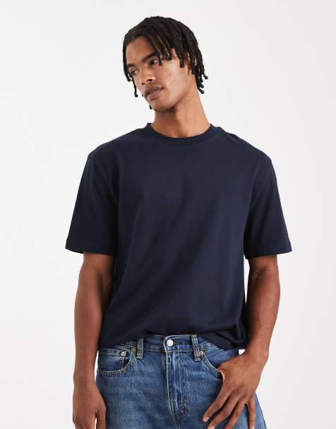 ASOS DESIGN - Ruimvallend T-shirt van zware stof in marineblauw - view 1