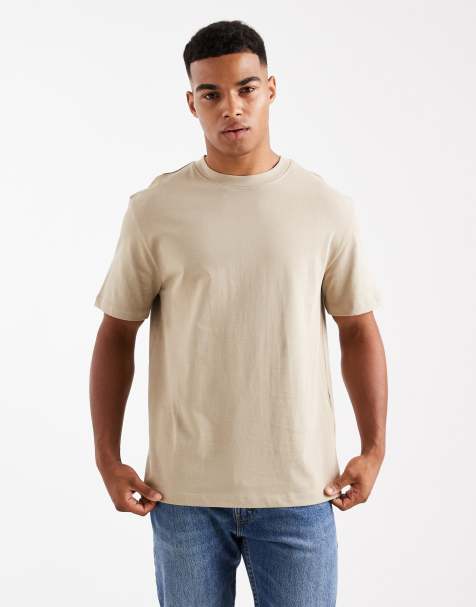 ASOS DESIGN - Ruimvallend T-shirt van zware stof in stone - view 1