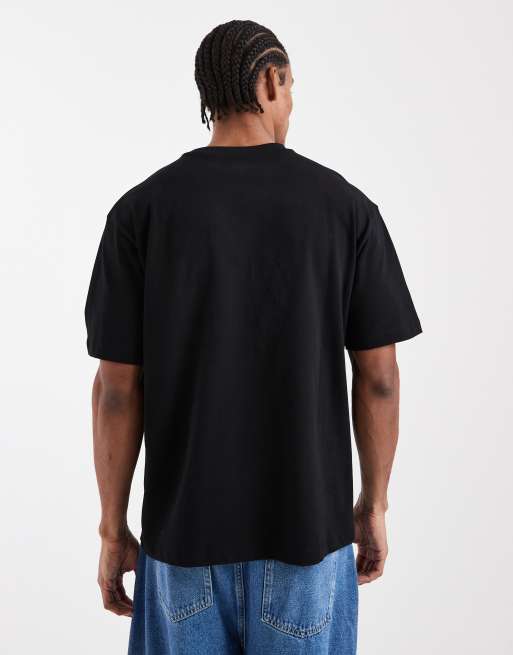 ASOS DESIGN - Ruimvallend T-shirt van zware stof in zwart, 3 van 5