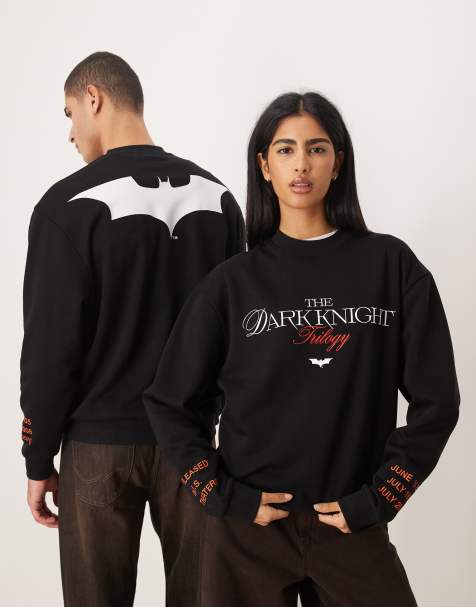 ASOS DESIGN - Ruimvallend uniseks sweatshirt met Batman-print in zwart - view 1