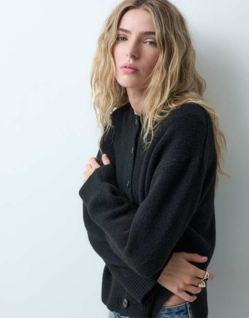 ASOS DESIGN ruimvallend vest met zijsplitdetail in zwart, 4 van 4