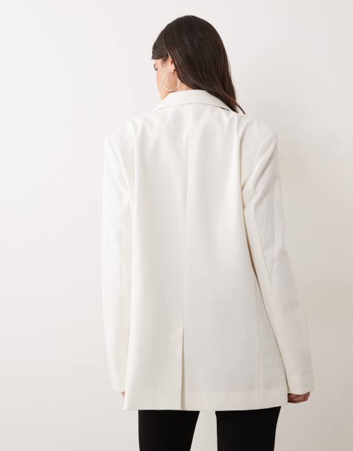 ASOS DESIGN ruimvallende blazer in crème, 4 van 4