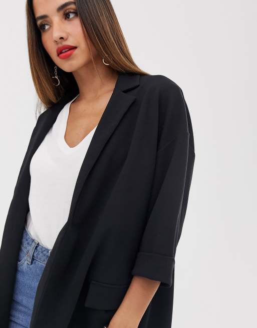 ASOS Design - Ruimvallende blazer in jersey met textuur, 3 van 4