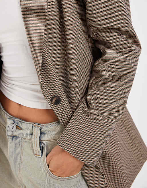 ASOS DESIGN ruimvallende blazer met ruit in getailleerde stijl, 3 van 4