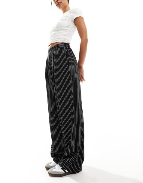 ASOS DESIGN - Ruimvallende broek in mono gestreept - view 1