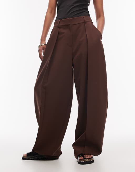 ASOS DESIGN - Ruimvallende broek met ballonpijpen in donker chocoladebruin, 2 van 5
