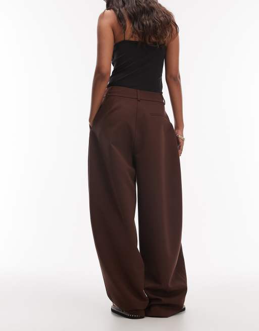 ASOS DESIGN - Ruimvallende broek met ballonpijpen in donker chocoladebruin, 3 van 5