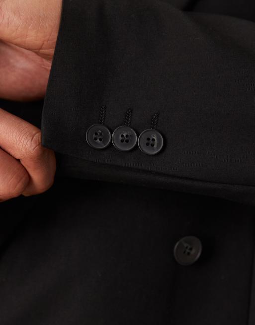 ASOS DESIGN - Ruimvallende colbert met vierkante schouders in zwart, 5 van 5