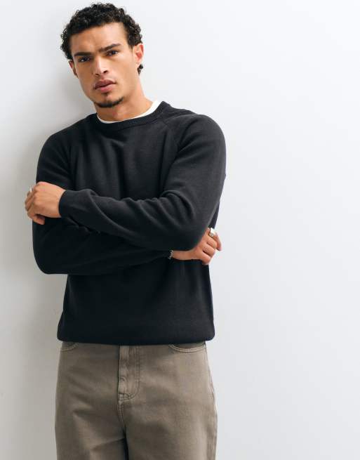 ASOS DESIGN ruimvallende compacte gebreide trui in zwart, 3 van 5