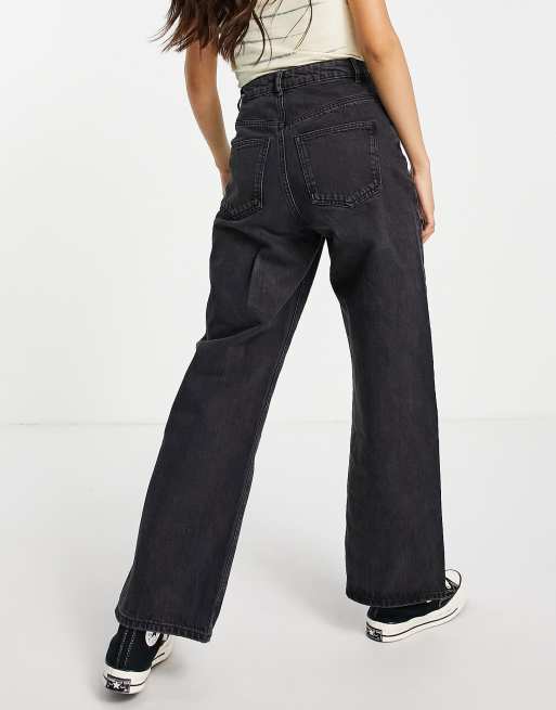 ASOS DESIGN - 'Ruimvallende' dad jeans met hoge taille in zwarte wassing, 2 van 4