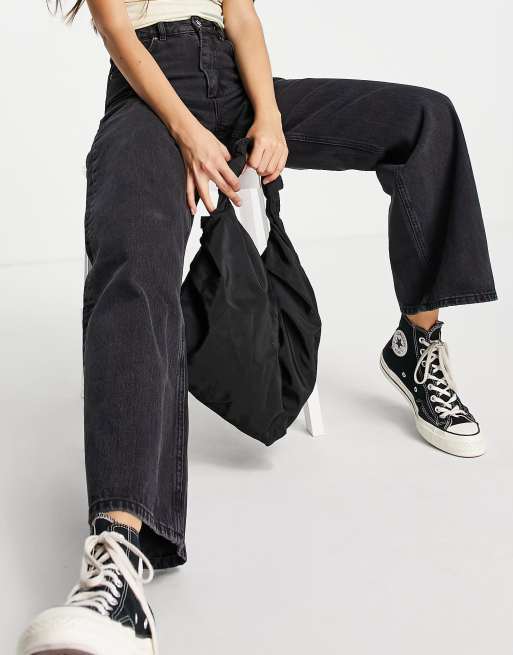 ASOS DESIGN - 'Ruimvallende' dad jeans met hoge taille in zwarte wassing, 4 van 4