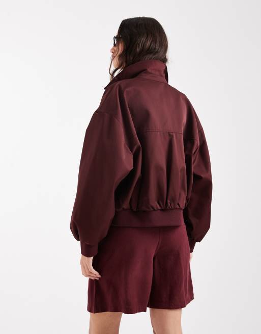 ASOS DESIGN - Ruimvallende dad short met linnenlook in bordeauxrood, 4 van 5