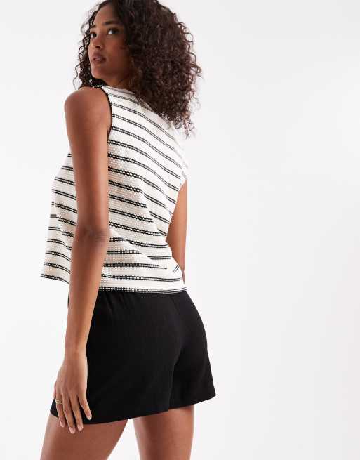 ASOS DESIGN - Ruimvallende dad short van linnenmix in zwart, 5 van 5