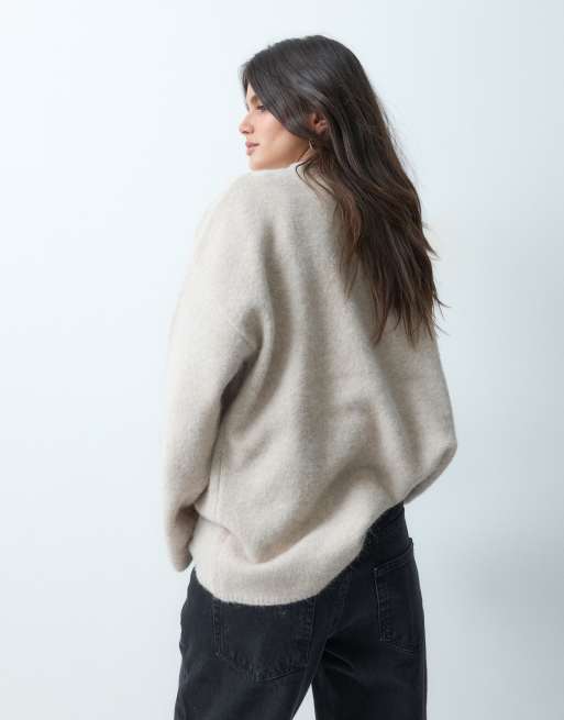 ASOS DESIGN ruimvallende fluffy trui met wol in marshmallow, 4 van 4