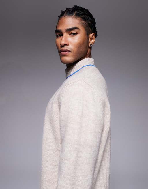 ASOS DESIGN - Ruimvallende gebreide coltrui in ecru, 4 van 5