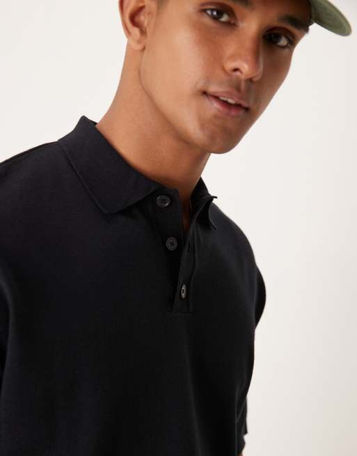 ASOS DESIGN - Ruimvallende gebreide rechte polo in marineblauw, 2 van 4