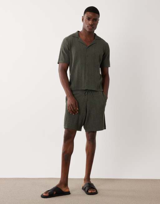 ASOS DESIGN - Ruimvallende gebreide short in donkergroen, deel van co-ord set, 2 van 5
