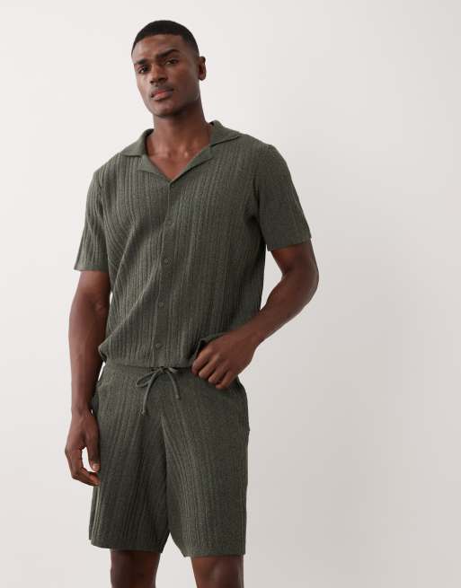ASOS DESIGN - Ruimvallende gebreide short in donkergroen, deel van co-ord set, 3 van 5