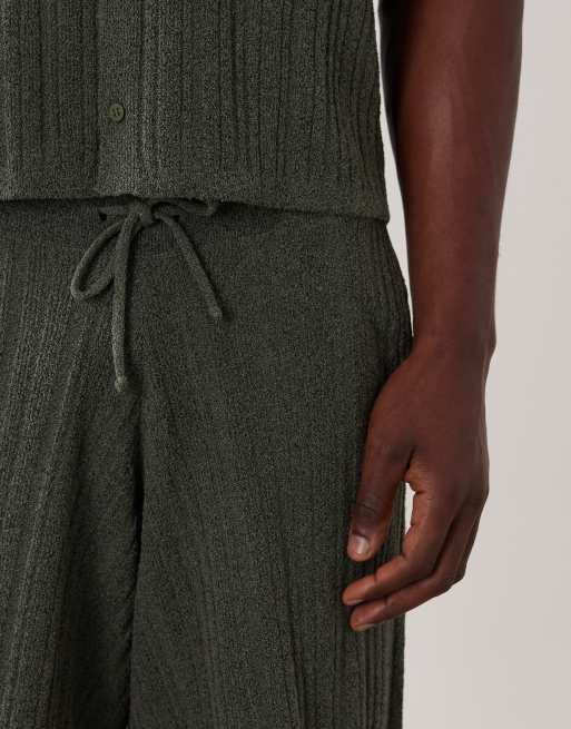 ASOS DESIGN - Ruimvallende gebreide short in donkergroen, deel van co-ord set, 4 van 5