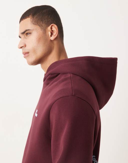 ASOS DESIGN - Ruimvallende hoodie met logoprint in bordeauxrood, 4 van 5