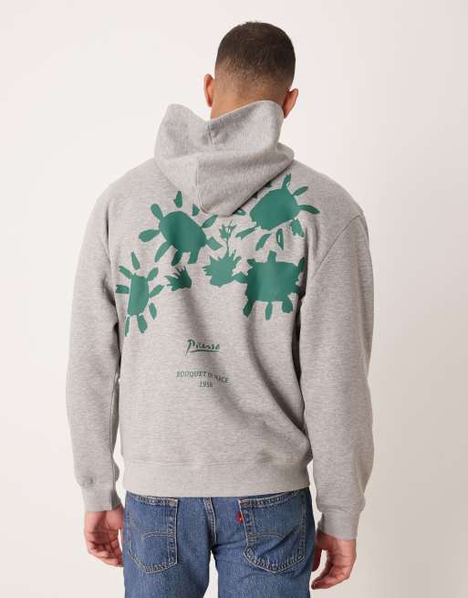 ASOS DESIGN - Ruimvallende hoodie met Picasso-print in grijs, 3 van 5