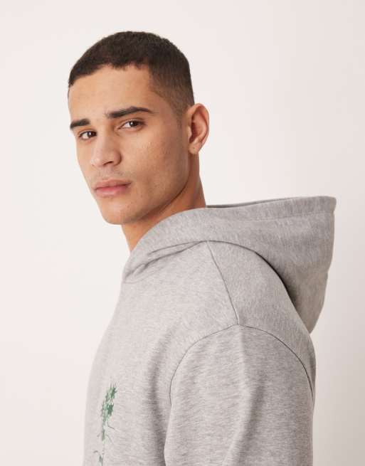 ASOS DESIGN - Ruimvallende hoodie met Picasso-print in grijs, 4 van 5