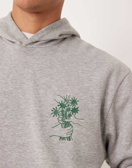 ASOS DESIGN - Ruimvallende hoodie met Picasso-print in grijs, 5 van 5