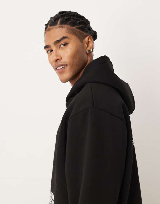 ASOS DESIGN - Ruimvallende hoodie met tekstprint in zwart, 5 van 5