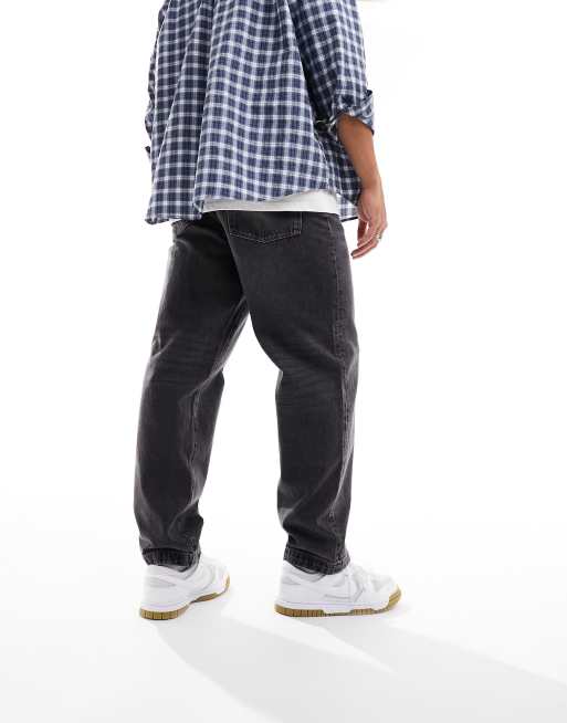 ASOS DESIGN - Ruimvallende jeans in zwart met vintage wassing, 2 van 5