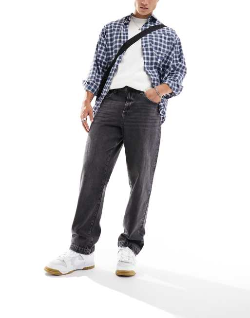 ASOS DESIGN - Ruimvallende jeans in zwart met vintage wassing, 4 van 5