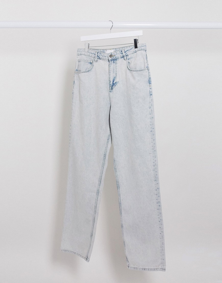 ASOS DESIGN - Ruimvallende jeans met hoge taille en lichte wassing in blauw