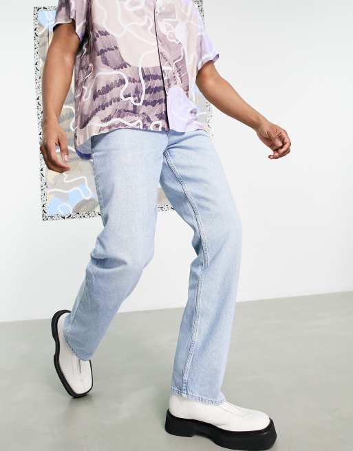 ASOS DESIGN - Ruimvallende jeans met lichtblauwe vintage wassing