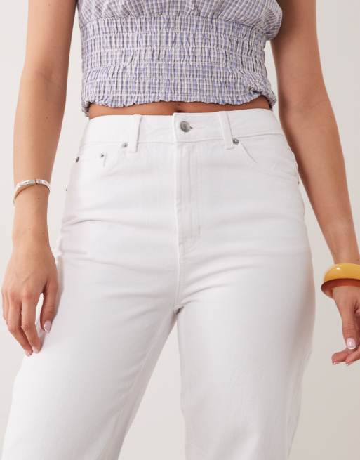 ASOS DESIGN - Ruimvallende jeans met omgeslagen zoom in wit, 5 van 5