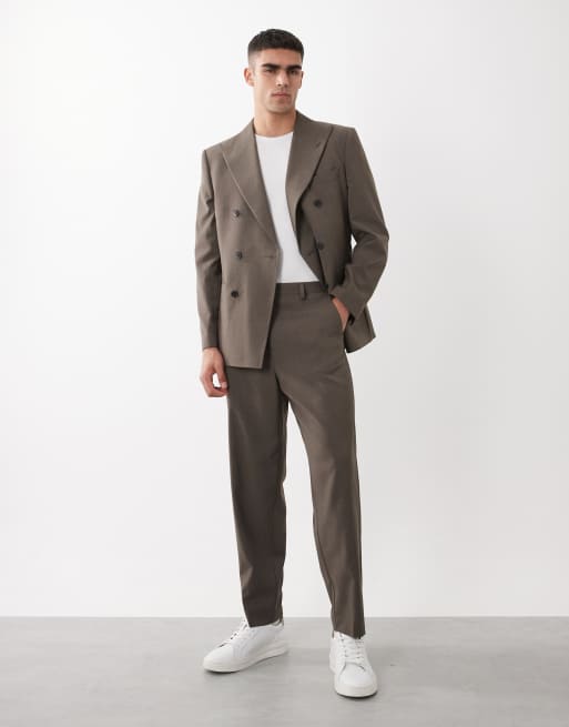 ASOS DESIGN - Double breasted pak met normale pasvorm in kaki, 3 van 3