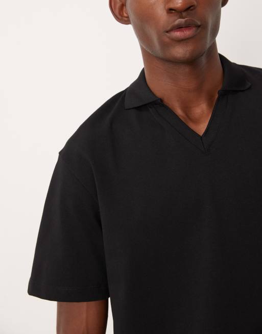 ASOS DESIGN - Ruimvallende polo van zware stof in zwart , 5 van 5