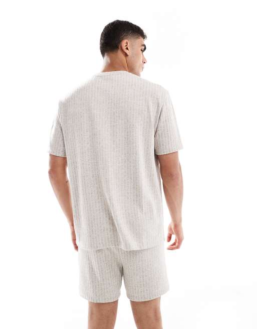 ASOS DESIGN - Ruimvallende pyjamaset met textuur in bruin, 4 van 4