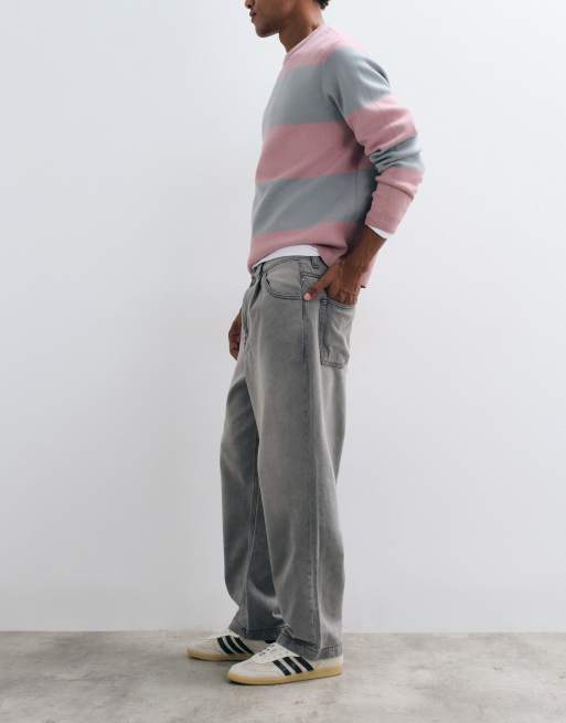 ASOS DESIGN - Ruimvallende smaltoelopende jeans in grijs met wassing, 5 van 5