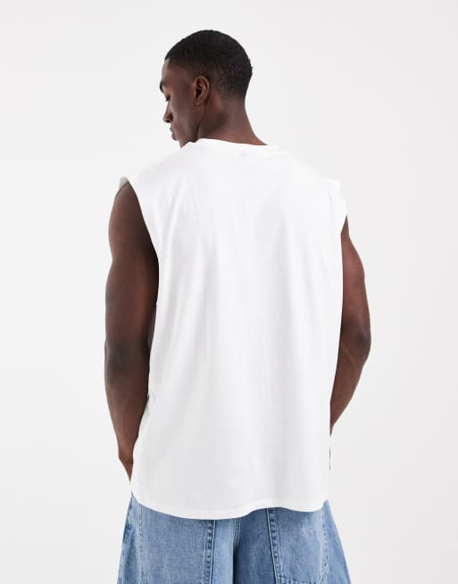 ASOS DESIGN - Ruimvallende tanktop met grafische hemelprint in wit, 5 van 5