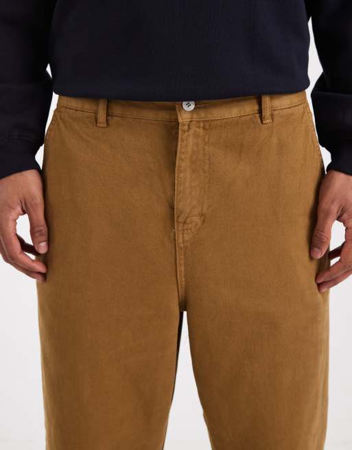 ASOS DESIGN - Ruimvallende toelopende broek in lichtbruin, 4 van 5