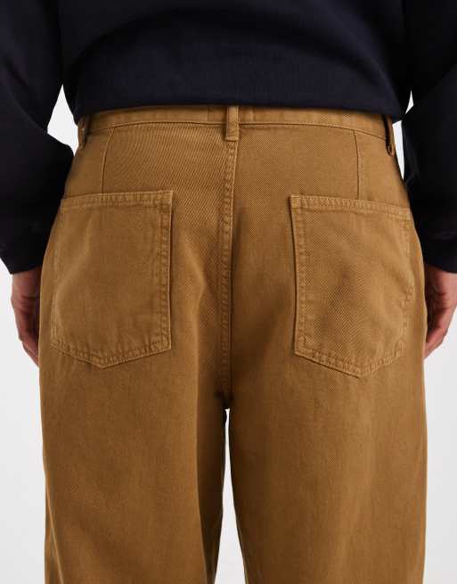 ASOS DESIGN - Ruimvallende toelopende broek in lichtbruin, 5 van 5