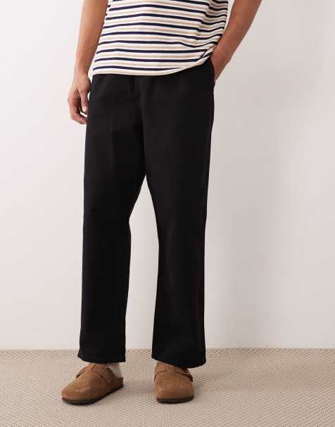 ASOS DESIGN - Ruimvallende toelopende broek in zwart - view 1
