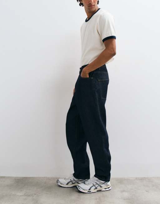 ASOS DESIGN - Ruimvallende toelopende jeans in raw indigo, 3 van 5
