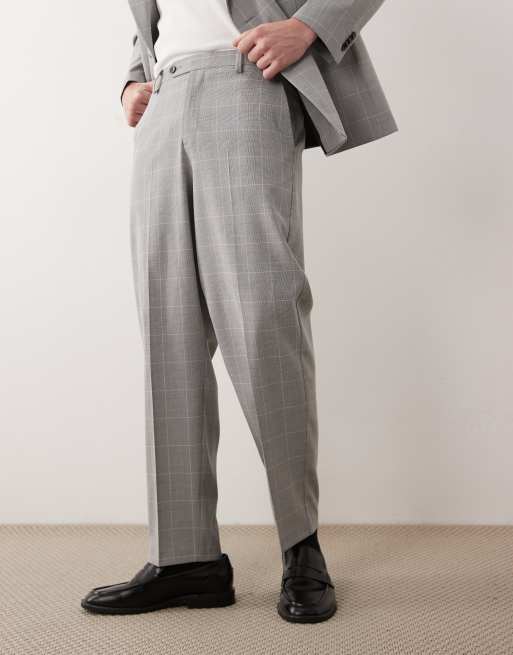 ASOS DESIGN - Double-breasted pak met normale pasvorm en Glen-ruit in grijs, 3 van 3